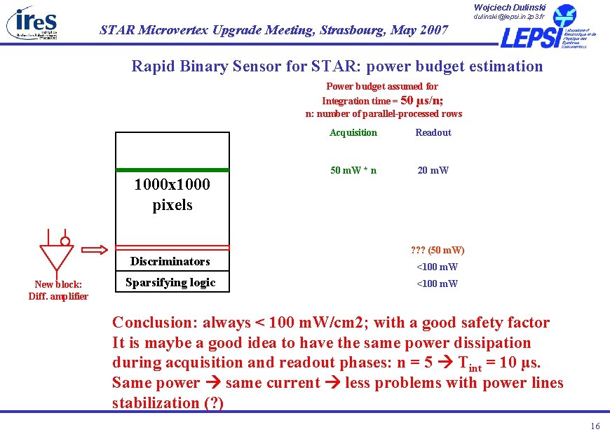 Wojciech Dulinski dulinski@lepsi. in 2 p 3. fr STAR Microvertex Upgrade Meeting, Strasbourg, May Wojciech Dulinski dulinski@lepsi. in 2 p 3. fr STAR Microvertex Upgrade Meeting, Strasbourg, May