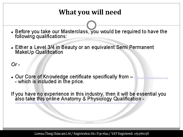 What you will need Before you take our Masterclass, you would be required to