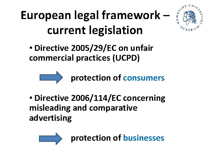 European legal framework – current legislation • Directive 2005/29/EC on unfair commercial practices (UCPD) European legal framework – current legislation • Directive 2005/29/EC on unfair commercial practices (UCPD)