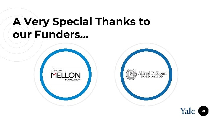 A Very Special Thanks to our Funders. . . 20 