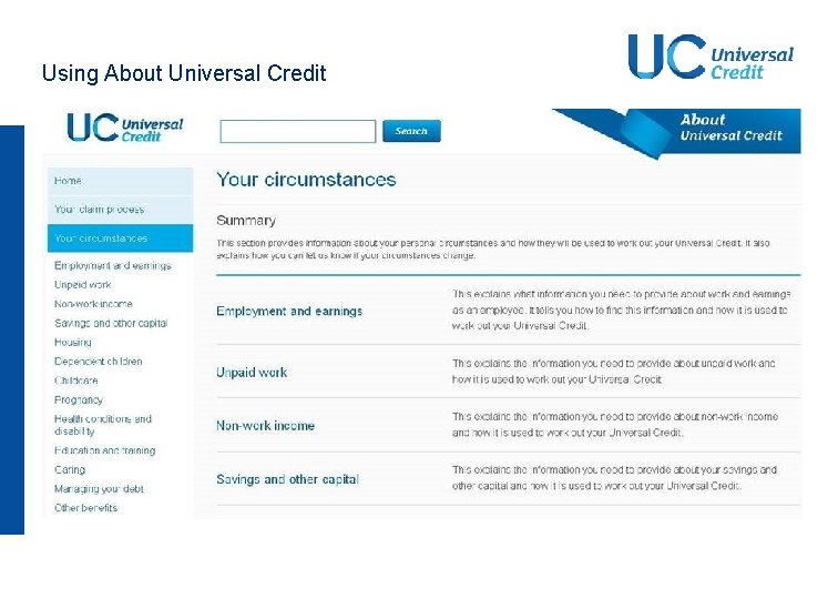 Using About Universal Credit Using About Universal Credit