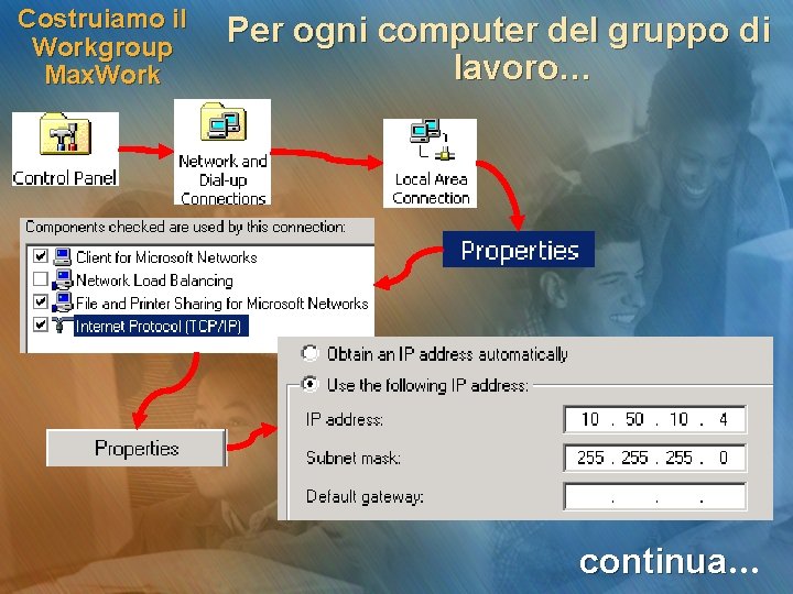 Costruiamo il Workgroup Max. Work Per ogni computer del gruppo di lavoro… continua 