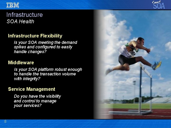 Infrastructure SOA Health Infrastructure Flexibility Is your SOA meeting the demand spikes and configured