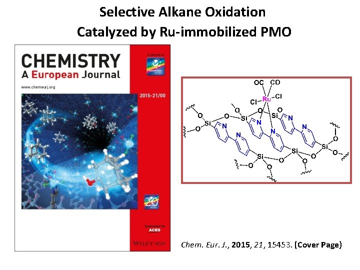 Selective Alkane Oxidation Catalyzed by Ru-immobilized PMO Chem. Eur. J. , 2015, 21, 15453.