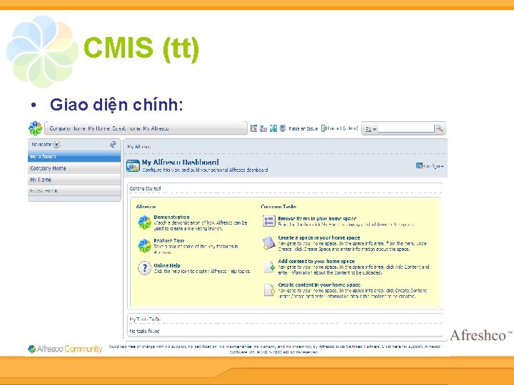 CMIS (tt) • Giao diện chính: 