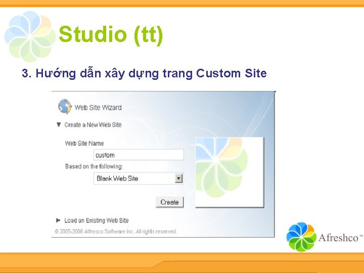 Studio (tt) 3. Hướng dẫn xây dựng trang Custom Site 