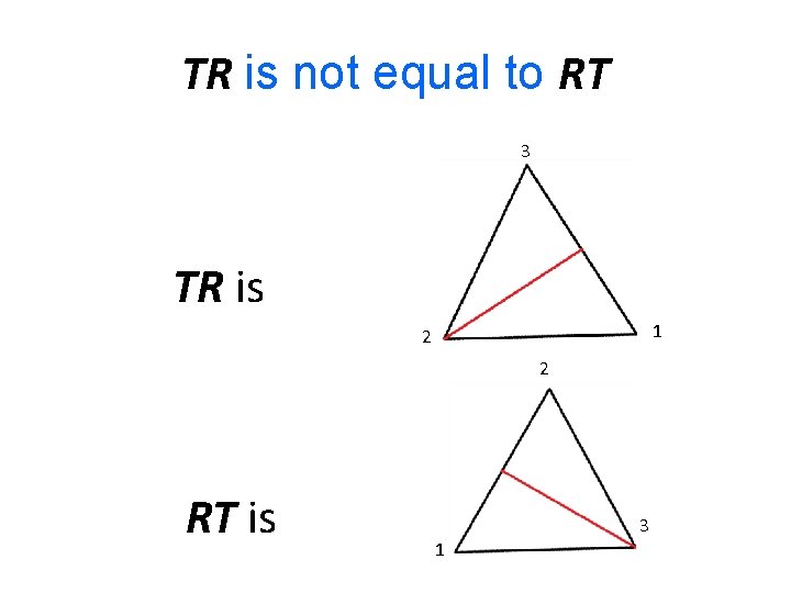 TR is not equal to RT 3 TR is 1 2 2 RT is