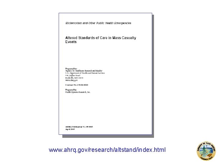 www. ahrq. gov/research/altstand/index. html 
