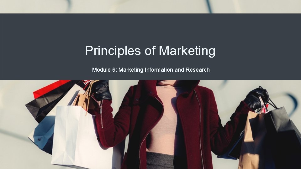 Principles of Marketing Module 6: Marketing Information and Research 