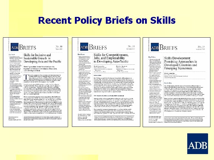 Recent Policy Briefs on Skills 
