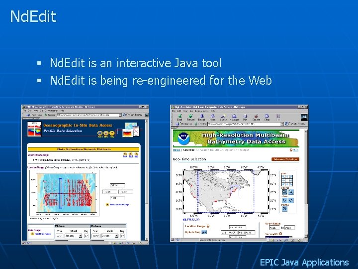 Nd. Edit § Nd. Edit is an interactive Java tool § Nd. Edit is