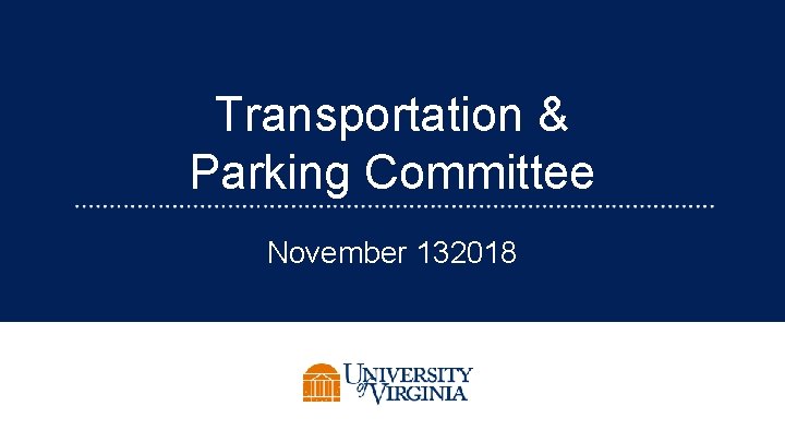 Transportation & Parking Committee November 132018 