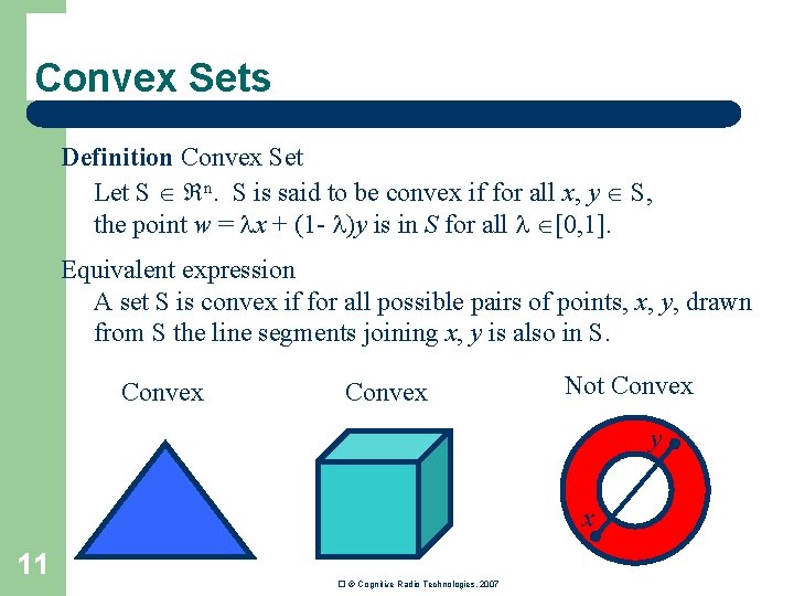 Convex Sets Definition Convex Set Let S n. S is said to be convex