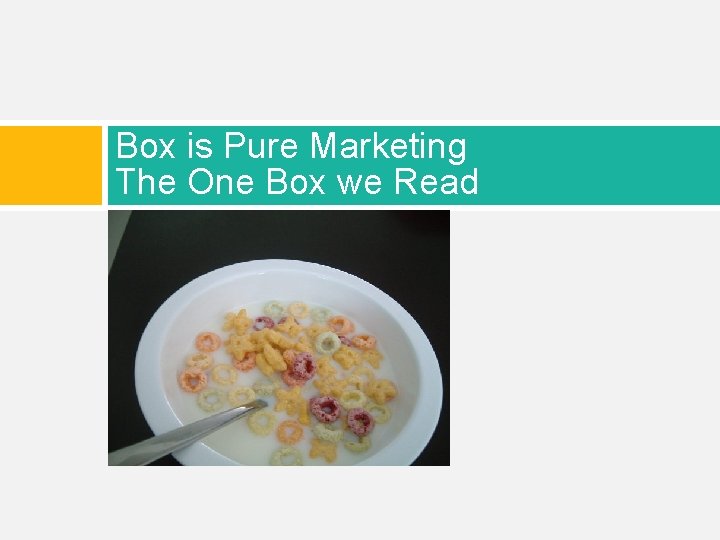 Box is Pure Marketing The One Box we Read 