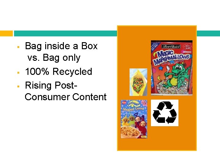 § § § Bag inside a Box vs. Bag only 100% Recycled Rising Post.