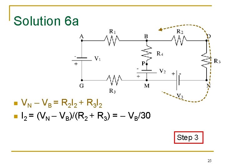 Solution 6 a n n V N – V B = R 2 I