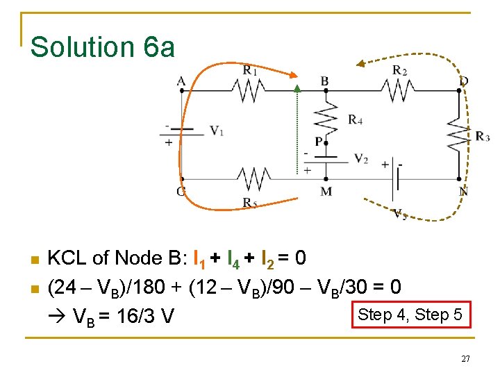 Solution 6 a n n KCL of Node B: I 1 + I 4