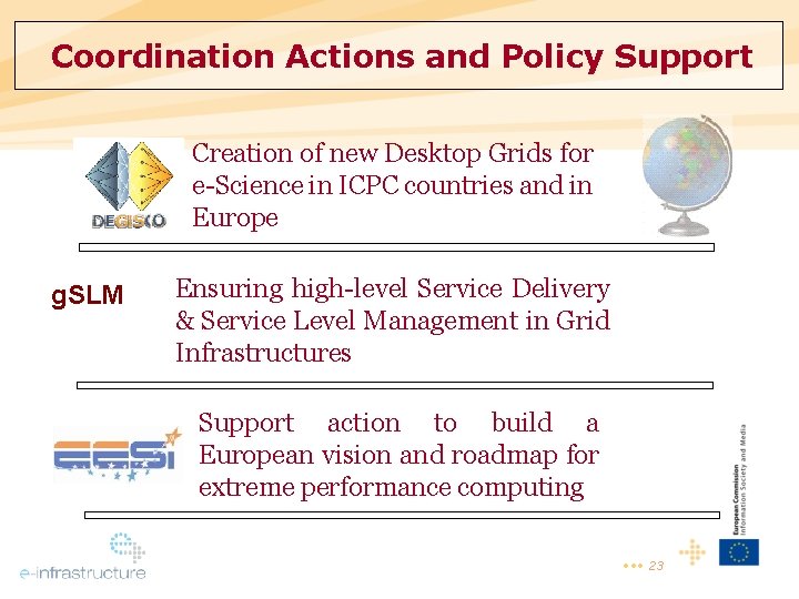 Coordination Actions and Policy Support Creation of new Desktop Grids for e-Science in ICPC