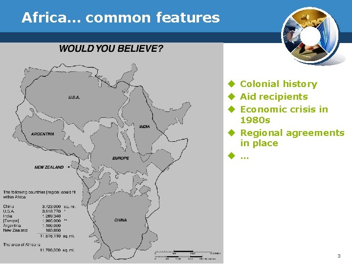 Africa… common features u Colonial history u Aid recipients u Economic crisis in 1980