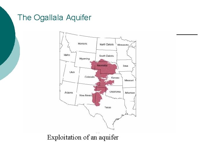 The Ogallala Aquifer Exploitation of an aquifer 