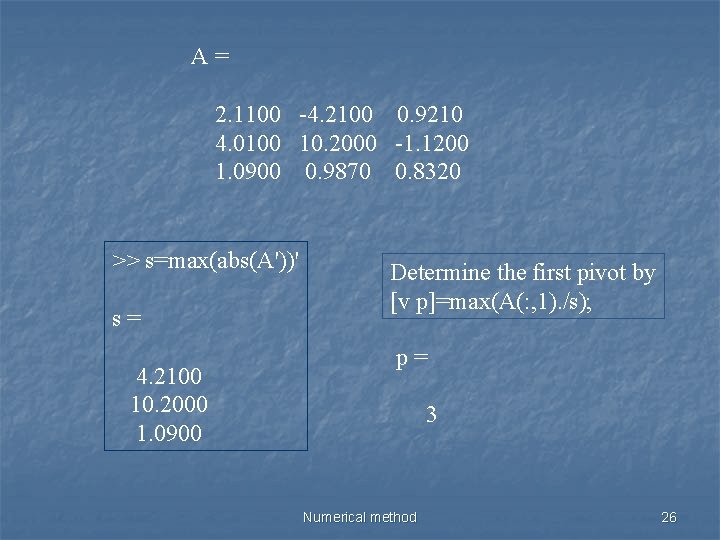 A= 2. 1100 -4. 2100 0. 9210 4. 0100 10. 2000 -1. 1200 1.