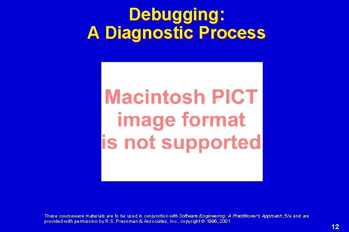 Debugging: A Diagnostic Process These courseware materials are to be used in conjunction with