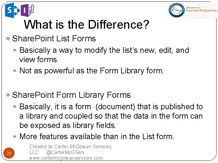 What is the Difference? Share. Point List Forms Basically a way to modify the