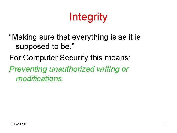 Computer Security Introduction 9172020 1 Basic Components 1