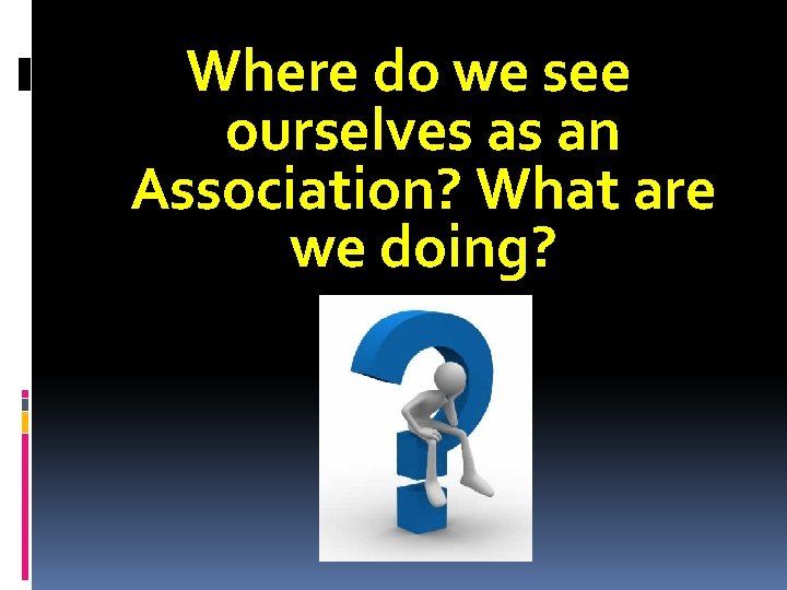 Where do we see ourselves as an Association? What are we doing? 