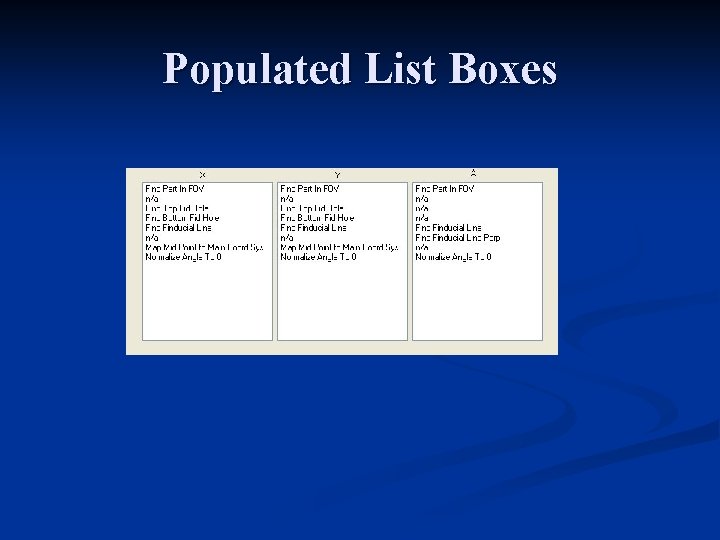 Populated List Boxes 
