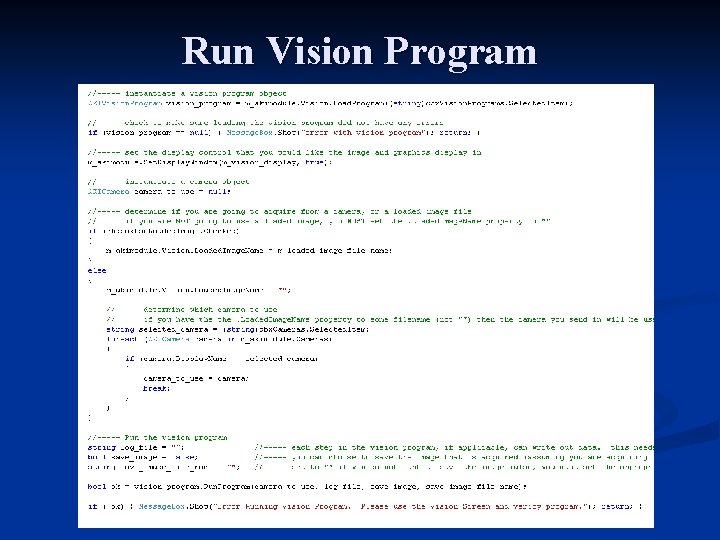 Run Vision Program 