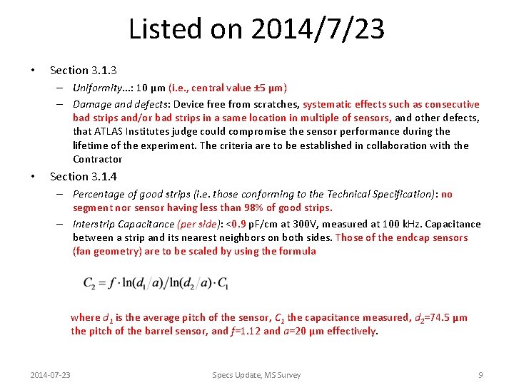 Listed on 2014/7/23 • Section 3. 1. 3 – Uniformity. . . : 10