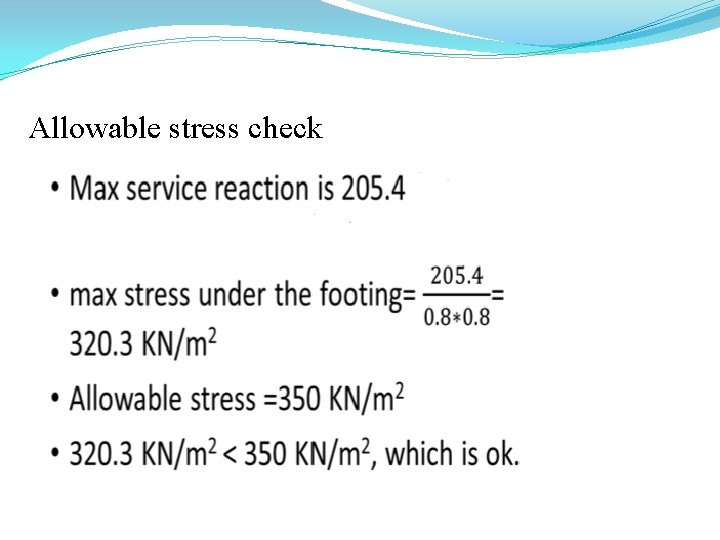 Allowable stress check 