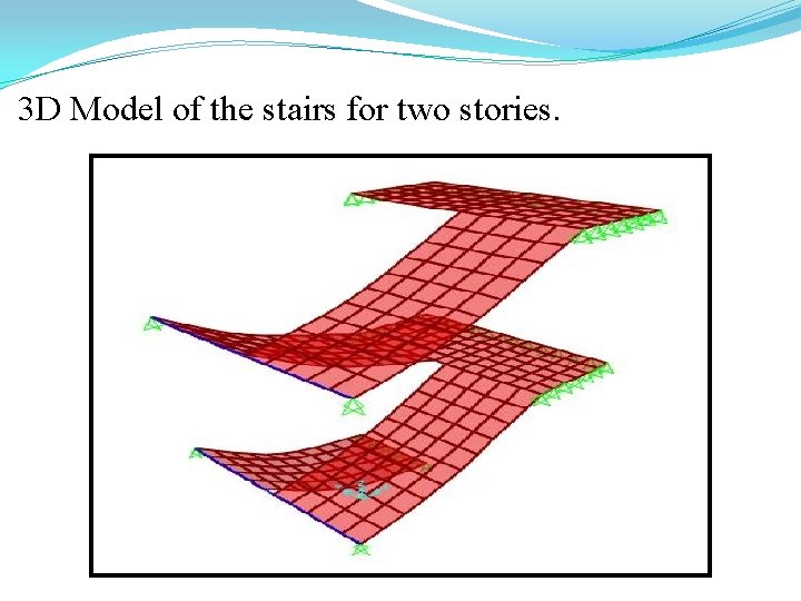 3 D Model of the stairs for two stories. 