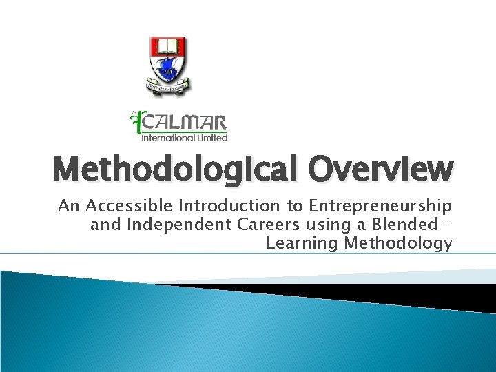 Methodological Overview An Accessible Introduction to Entrepreneurship and Independent Careers using a Blended –