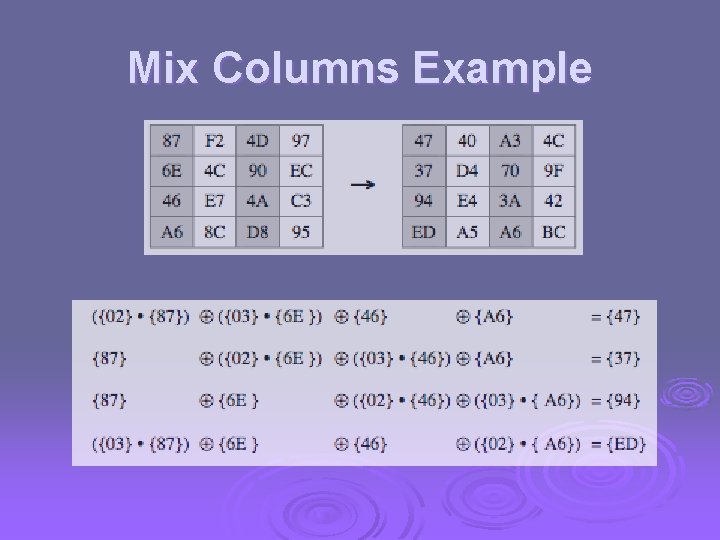 Mix Columns Example 