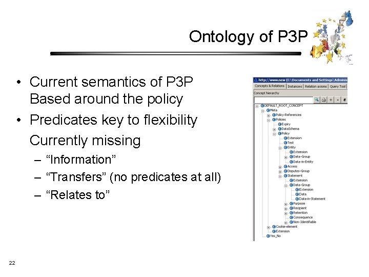 Ontology of P 3 P • Current semantics of P 3 P Based around