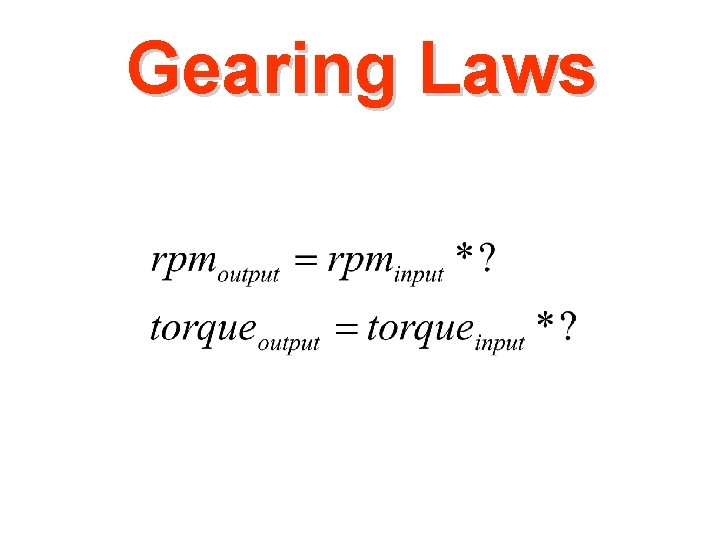 Gearing Laws 