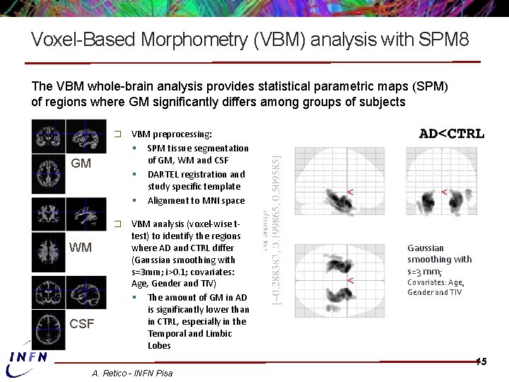 Voxel-Based Morphometry (VBM) analysis with SPM 8 The VBM whole-brain analysis provides statistical parametric