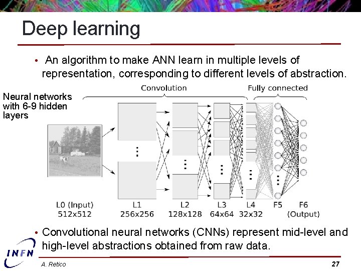 Deep learning • An algorithm to make ANN learn in multiple levels of representation,