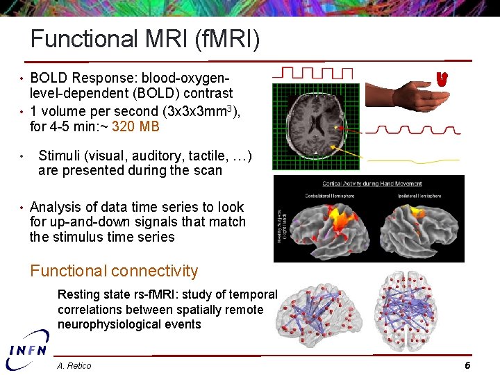 Functional MRI (f. MRI) • BOLD Response: blood-oxygen- level-dependent (BOLD) contrast • 1 volume