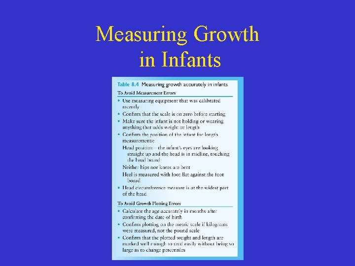 Measuring Growth in Infants 