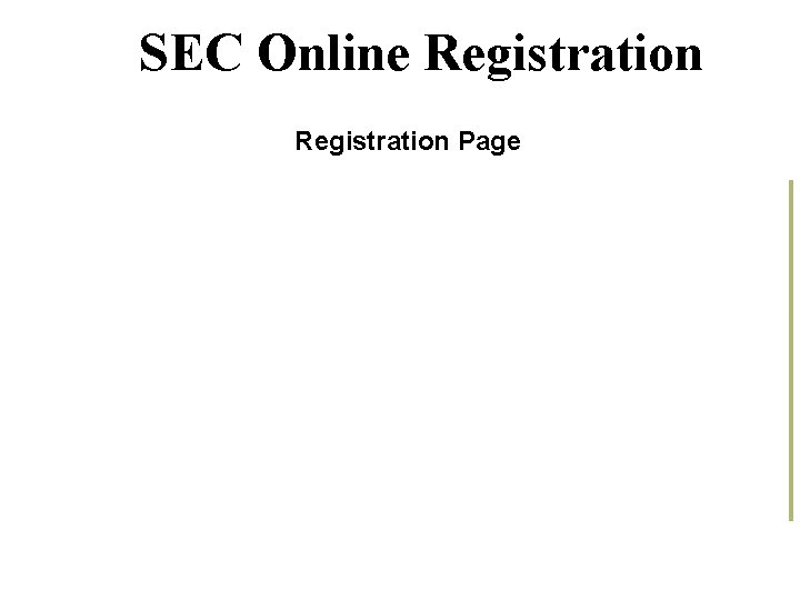 SEC Online Registration Page 