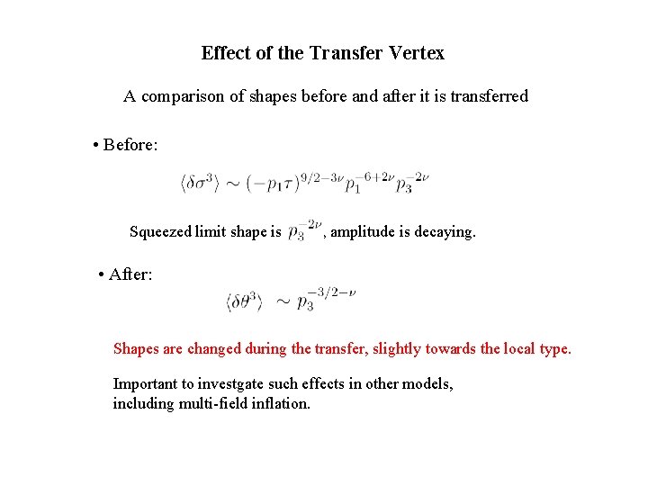 Effect of the Transfer Vertex A comparison of shapes before and after it is