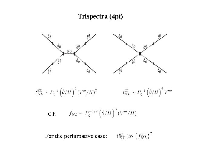 Trispectra (4 pt) C. f. For the perturbative case: 