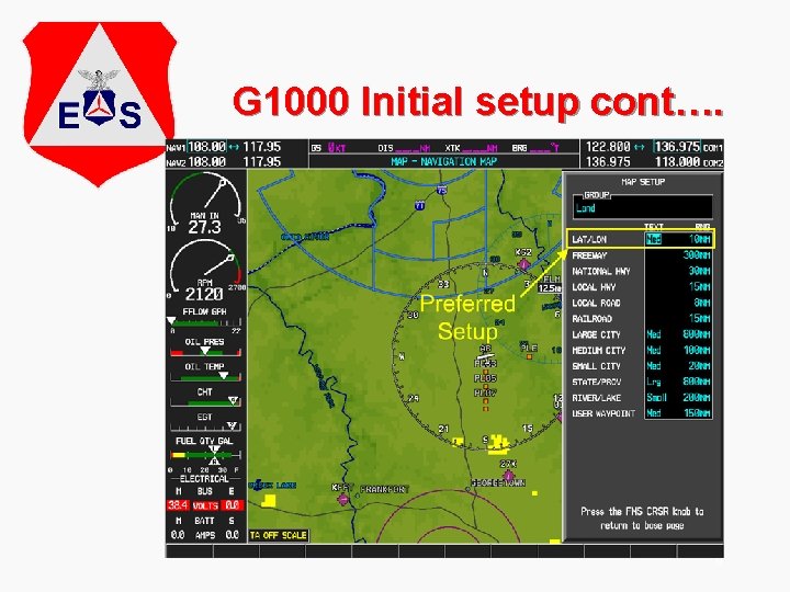 G 1000 Initial setup cont…. 6 