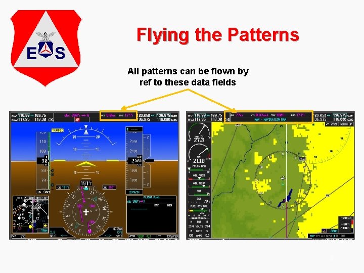 Flying the Patterns All patterns can be flown by ref to these data fields