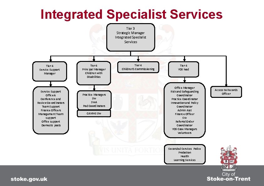 Integrated Specialist Services Tier 3 Strategic Manager Integrated Specialist Services Tier 4 Service Support