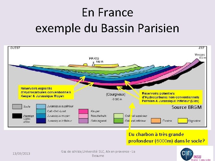 En France exemple du Bassin Parisien Source BRGM Du charbon à très grande profondeur