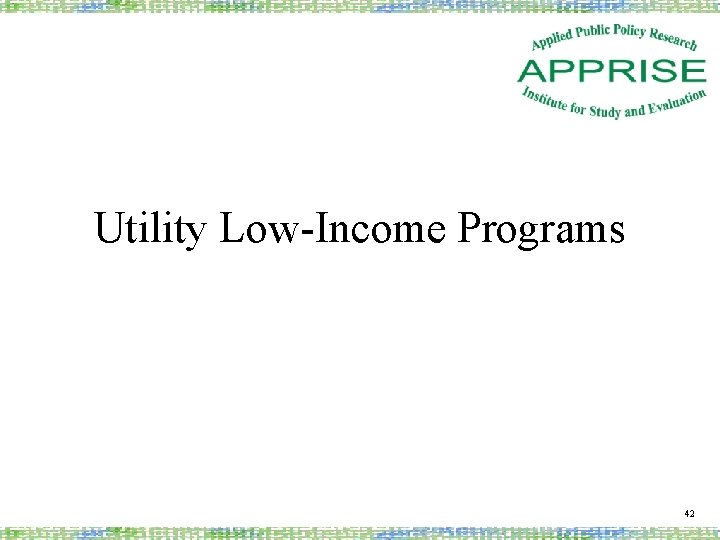 Utility Low-Income Programs 42 